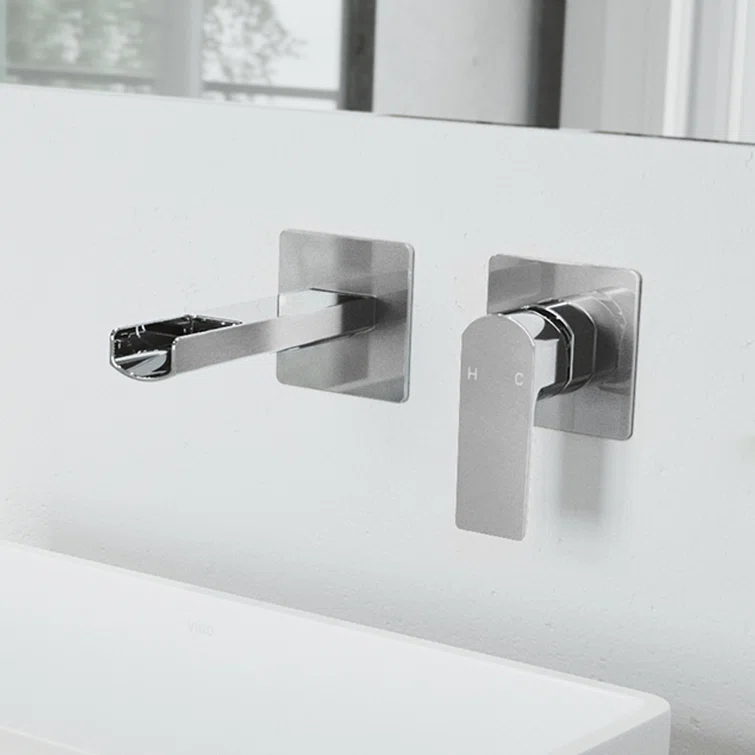 VIGO Atticus 5" H Single Handle WaterSense Wall Mount Bathroom Faucet VG05005CH
