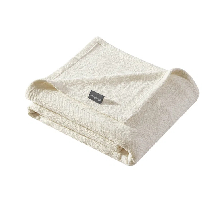 Eddie Bauer Eddie Bauer Herringbone Cotton Reversible Blanket