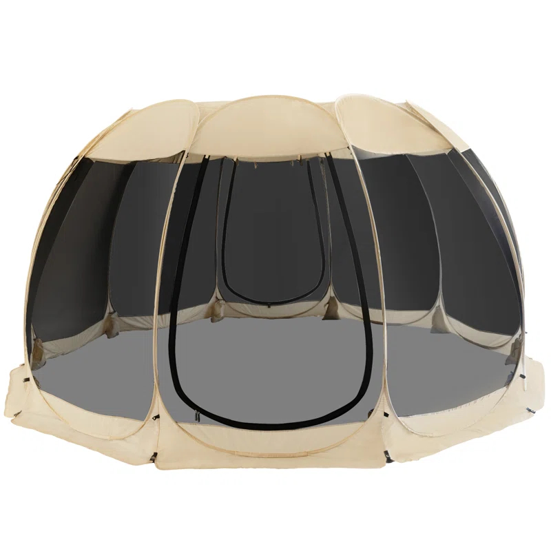 EighteenTek Fiberglass Patio Gazebo Pop Up with Screen Room Tents