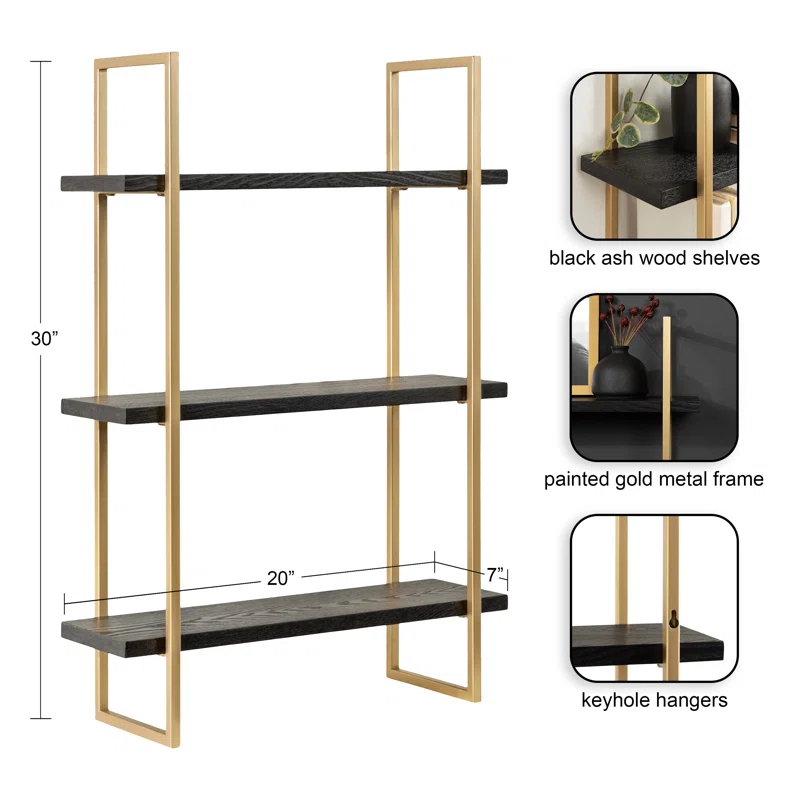 Kate and Laurel 3 Piece Solid Wood Tiered Shelf