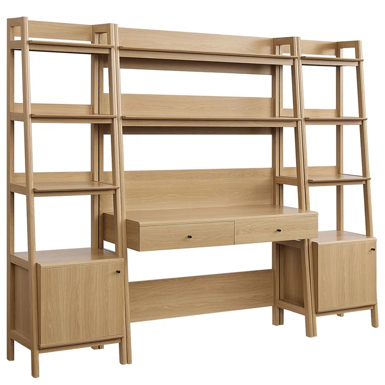 Modway Modway Bixby 3-Piece Wood Office Desk and Bookshelf