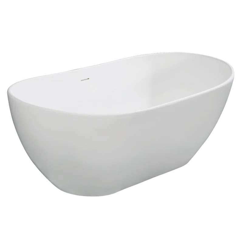Kingston Brass Kingston Brass Arcticstone Solid Surface Oval Double Slipper Freestanding Tub with Drain VRTRS653224