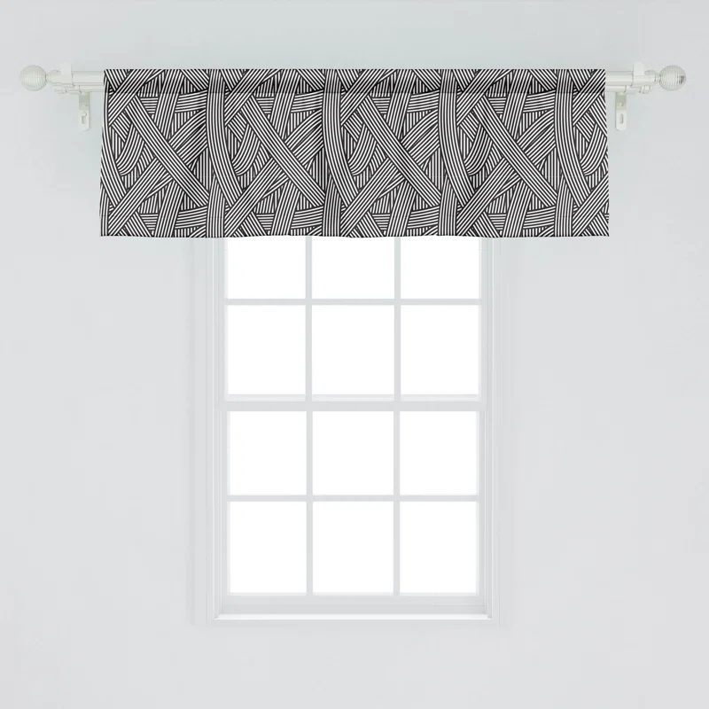 Ambesonne Ambesonne Stripe Valance Pack of 2 Modern Intertwined Lines 94535