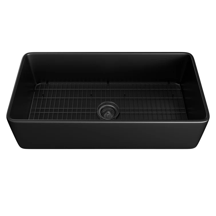 mondawe Farmhouse / Apron Single Bowl Fireclay Kitchen Sink KMSC0006-F36B