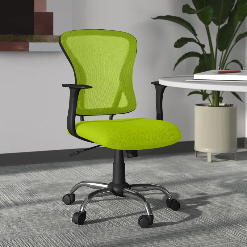 Flash Furniture Mid-Back Mesh Swivel Task Office Chair with Chrome Base and Arms