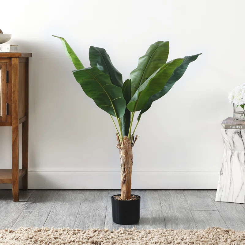 Primrue Faux Banana Leaf 40" Potted Tree