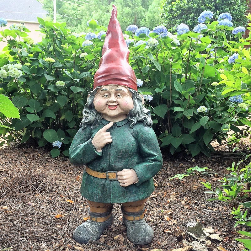 HomeStyles Old World Gnomes Zelda the Female Gnome Garden Statue