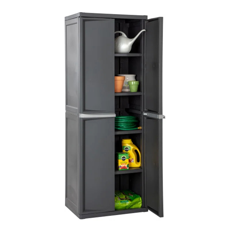 Sterilite Sterilite Adjustable 4-Shelf Gray Storage Cabinet With Doors (Set of 2)