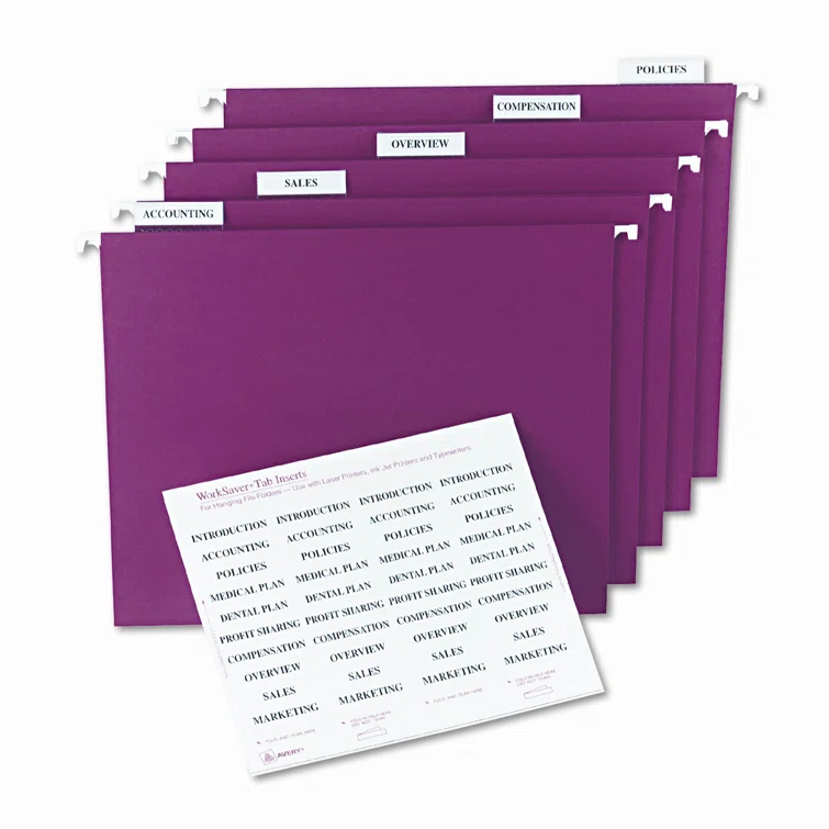 Avery Consumer Products Avery® Laser/Ink Jet Inserts For Hanging File Fold Paper Hanging Files Cabinet