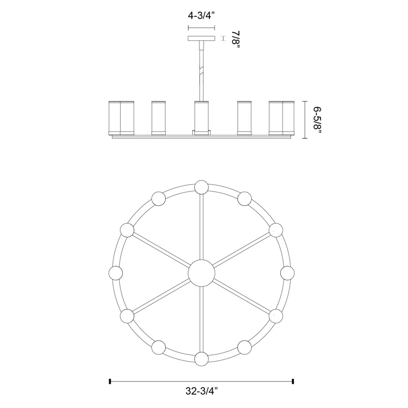 Alora Lighting Revolve 12 - Light Dimmable Wagon Wheel Chandelier