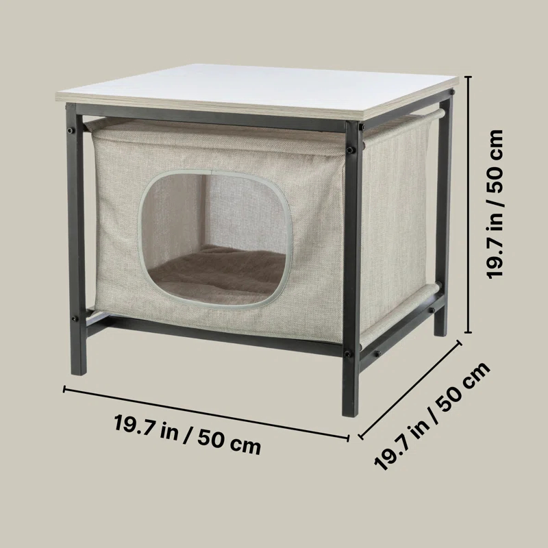 TRIXIE Emmie Indoor Cat Condo, Cat Bed Side Table & Nightstand, Cat Hideaway Cave with Cozy Cushion