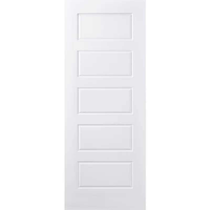 Nova Hardware 5-Panel Soft White Laminated Traditional Interior Door Slab Only