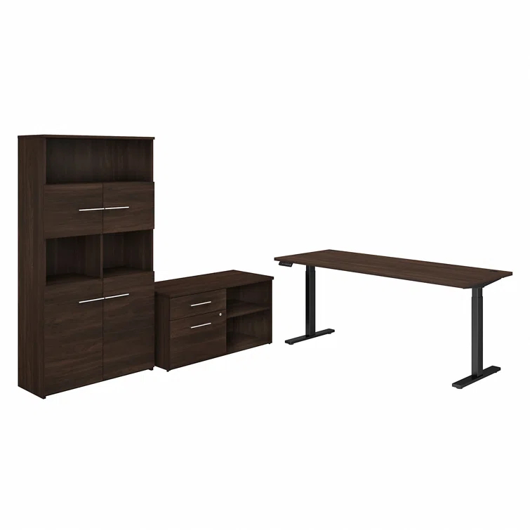Bush Business Furniture Bush Business Furniture Office 500 72W Height Adjustable Standing Desk with Storage and Bookcase