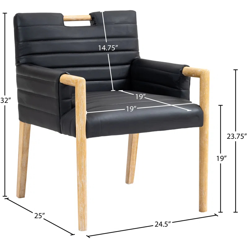 Latitude Run® Jaynia Vegan Leather Dining Arm Chair