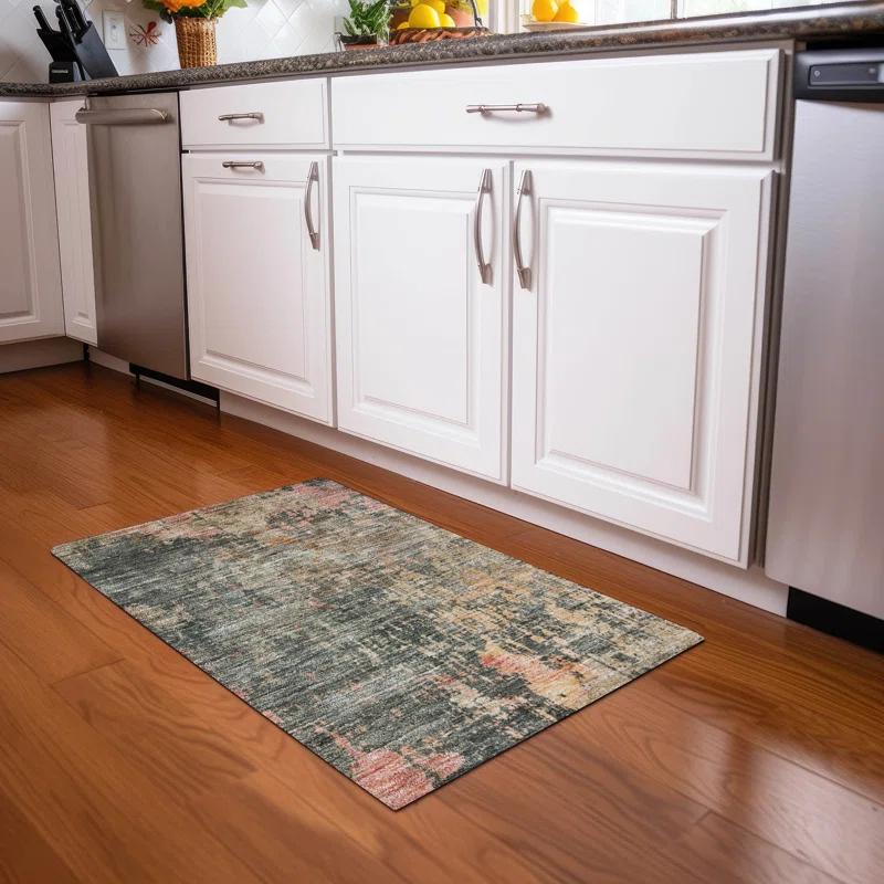 Wade Logan® Machine Washable Indoor/Outdoor Cicel ACN1214 Sage Rug