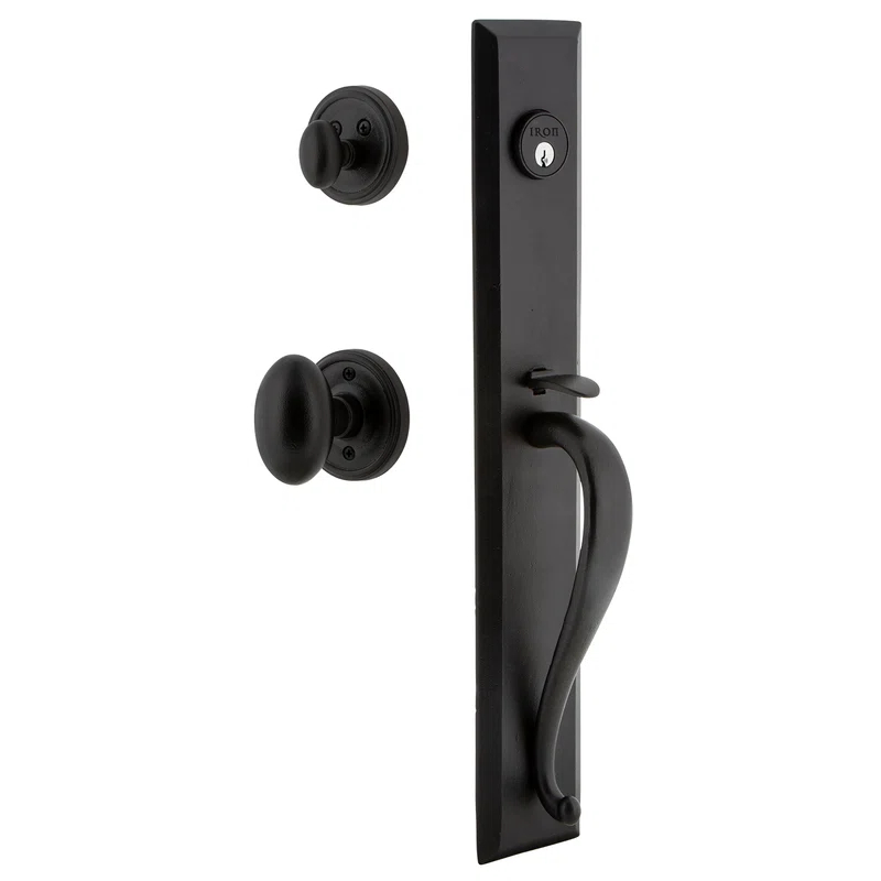 Ageless Iron 657796 Ageless Iron Handleset with Deadbolt and Aeg Door Knob and Loch Rosette