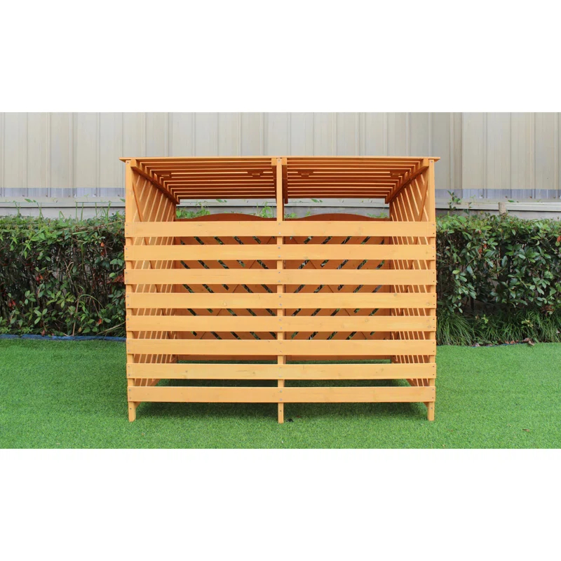 Hanover Hanover Outdoor 4.88 ft. x 3.01 ft. Wooden Trash Bin and Recyclables Storage Shed