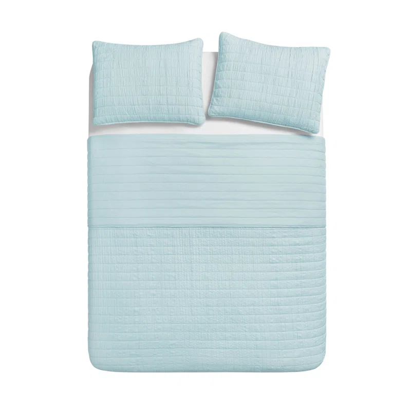 Swift Home Ultra Soft Crinkle Washed Microfiber 3-Piece Quilt Set