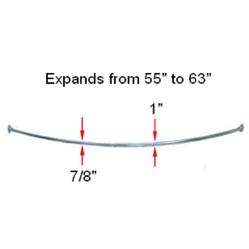 Design House  63" Adjustable Curved Fixed Shower Curtain Rod
