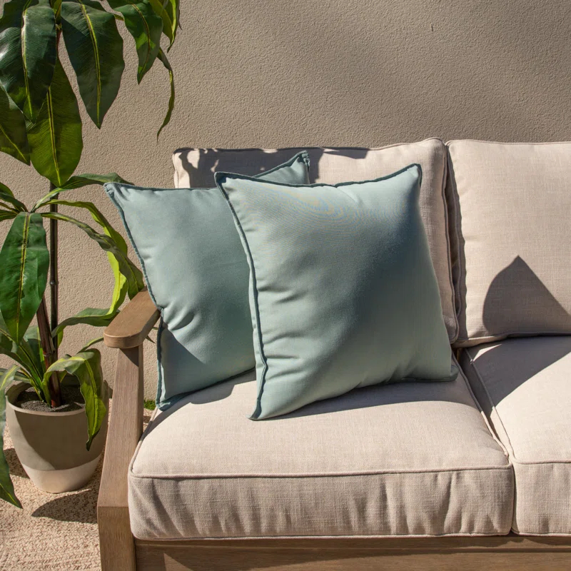 Birch Lane™ Everton Sunbrella Indoor/Outdoor Top Stitch 20 In Pillows (Set of 2)