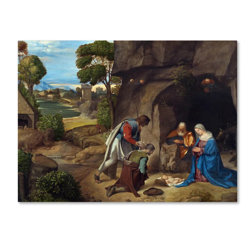 Trademark Fine Art " The Adoration Of The Shepherds " by Giorgione