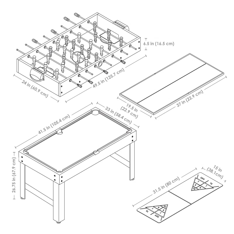 Arlmont & Co. Anastasia 49.5'' L 10 Game Multi Game Table