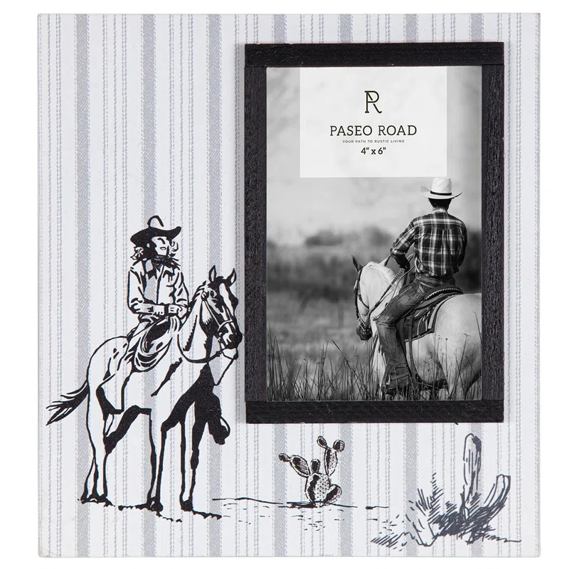 Paseo Road by HiEnd Accents Ranch Life Cowgirl Wooden Western Rustic Farmhouse 4x6 inch Picture Frame