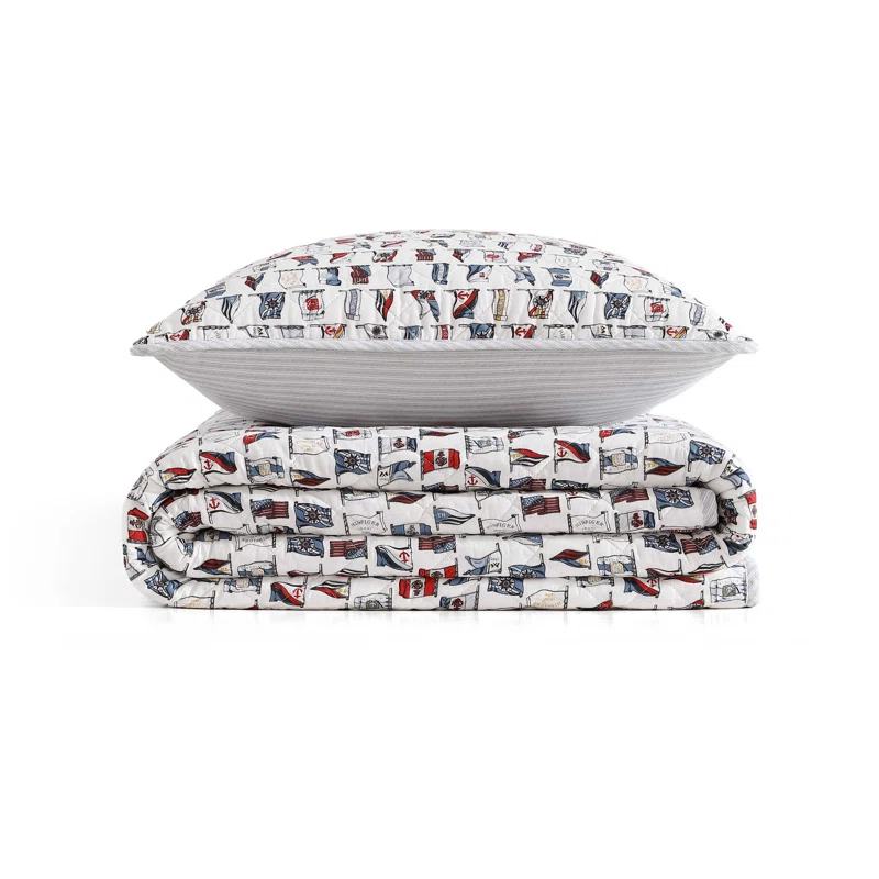 Tommy Hilfiger Tommy Hilfiger Ithaca Stripe Cotton Reversible Quilt Set