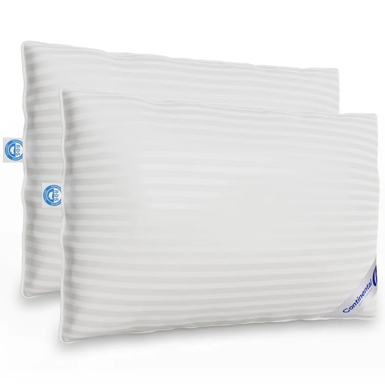 Continental Mfg. Co. Superior Down 700 Fill Power Hungarian White Goose Down Pillow, 2 Pack (Set of 2)