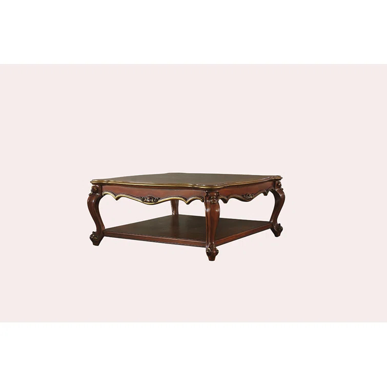 FOSHNATURE Solid Wood 4 Legs Coffee Table with Storage | Wayfair