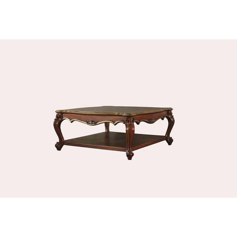 FOSHNATURE Solid Wood 4 Legs Coffee Table with Storage | Wayfair