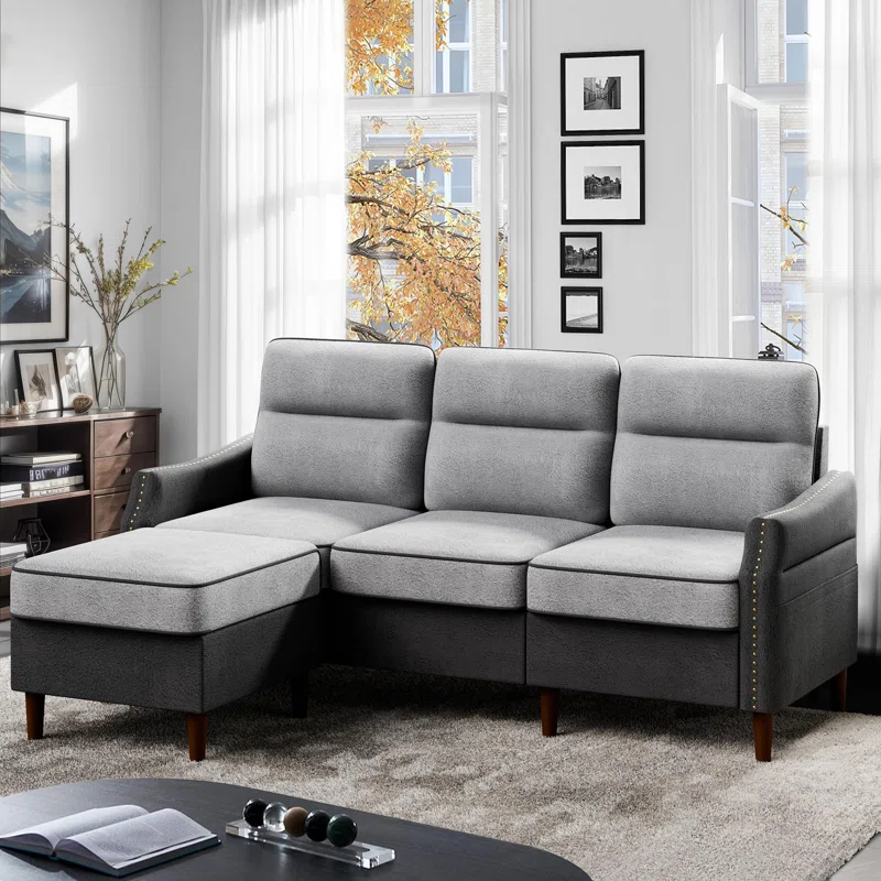 78" Sectional L Shaped Sofa Couch