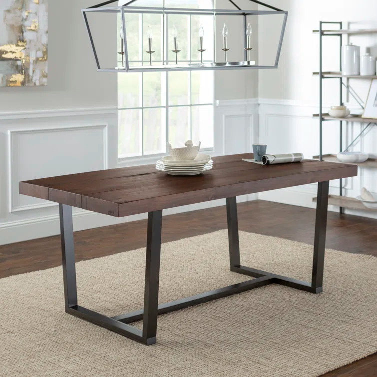 Union Rustic Amarapal Pine Solid Wood Dining Table