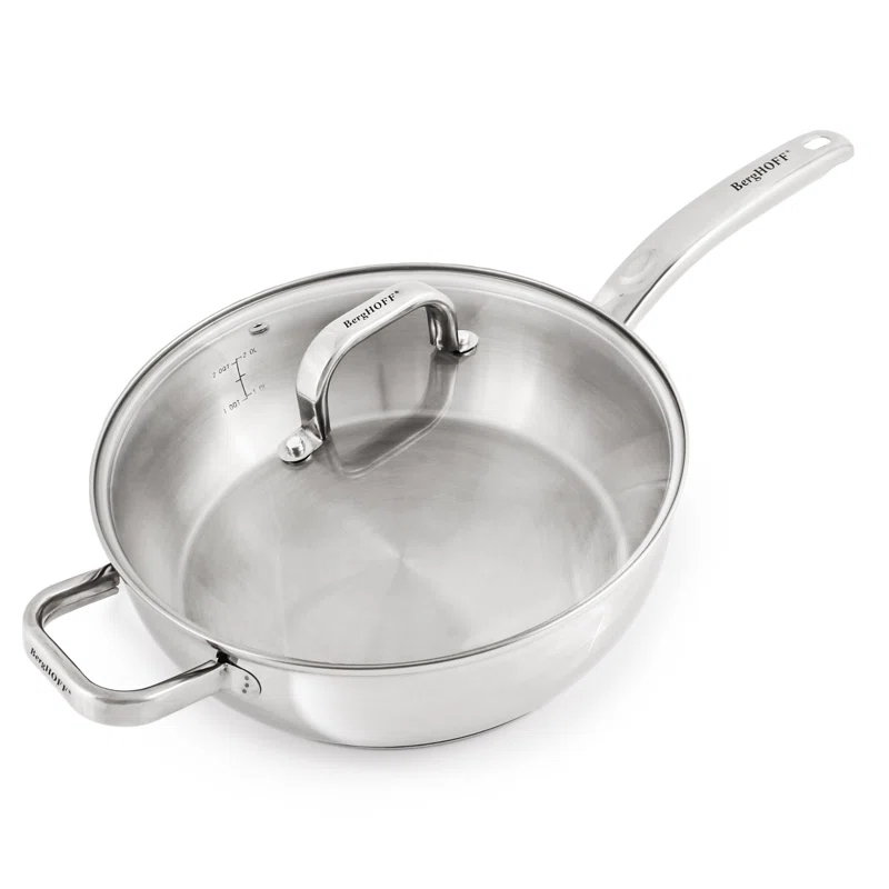 BergHOFF BergHOFF Stainless Steel 18/10 Deep Skillet Belly Shape, 9.5"