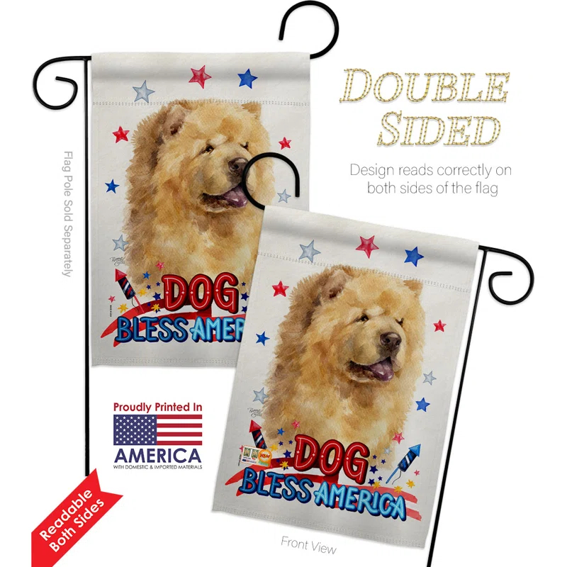 Double Sided Polyester Cream Chow Mini Garden Flag