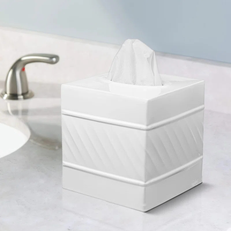 Monarch Abode Wave Embossed Metal Tissue Box Cover