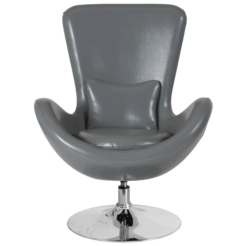 Flash Furniture Stackable Leather Seat Reception Chair with Metal Frame