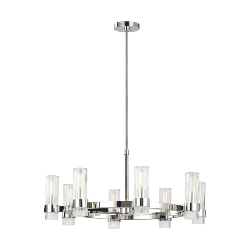 Everly Quinn 8 - Light Dimmable Wagon Wheel Chandelier