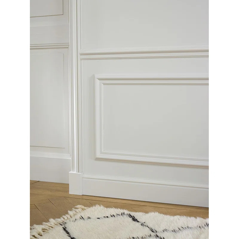 5/8 in D x 4 in W x 78-3/4 in L Primed White High Impact Polystyrene Baseboard Moulding (Set of 20)