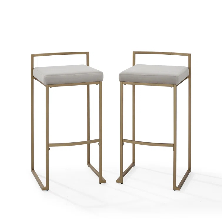 Willa Arlo™ Interiors Progreso Upholstered Counter Stool with Metal Frame (Set of 2)