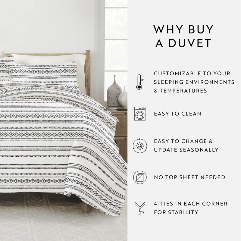 Becky Cameron Geo Threads Pattern Duvet Cover Set
