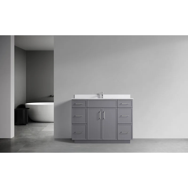 Freestanding Vanity with Sink 2 Doors + 6 Drawers - 48"