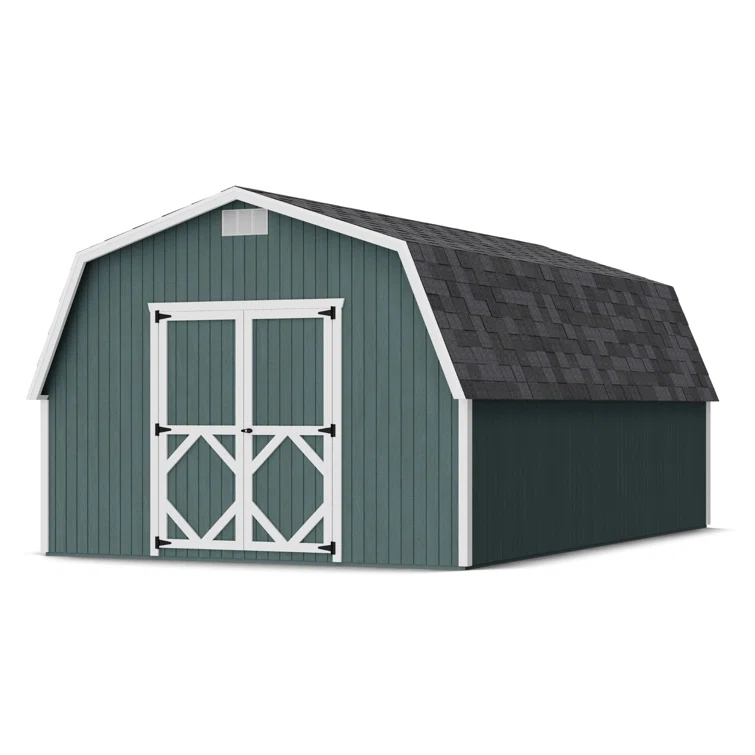 Little Cottage Co. Classic Gambrel Outdoor Wood Storage Barn with 4 ft. Sidewalls