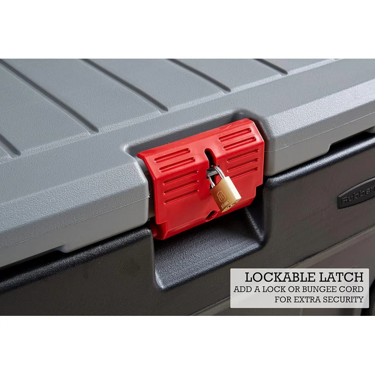 Rubbermaid Rubbermaid 35 Gal Wheeled Action Packer Heavy Duty Storage Tote with Lockable Lid