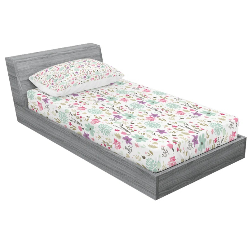 Ambesonne Microfiber Floral Sheet Set