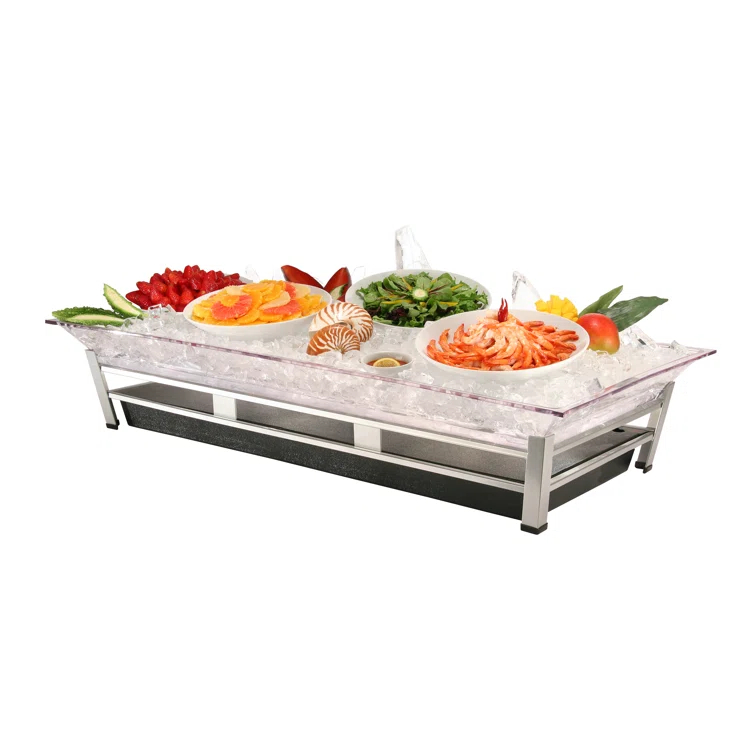 Cal-Mil Large Ultimate Ice Housing System with Ice Pan, Water Contaminant Unit, and Led Lighting - 24" x 48" x 10"