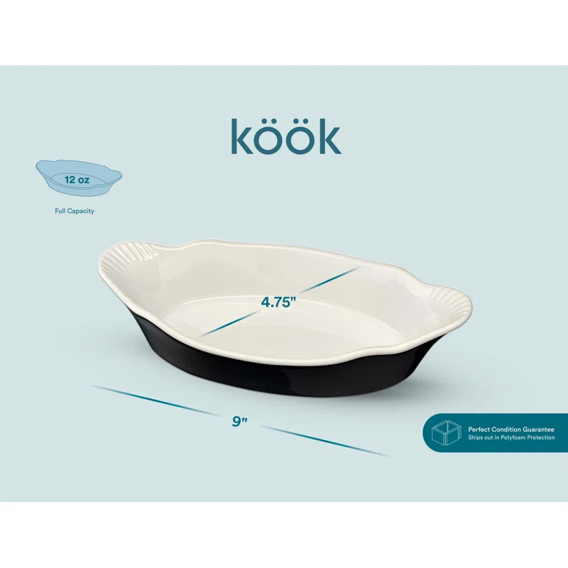 kook Kook 6 Piece Non-Stick Ceramic Bakeware Set (Set of 6)
