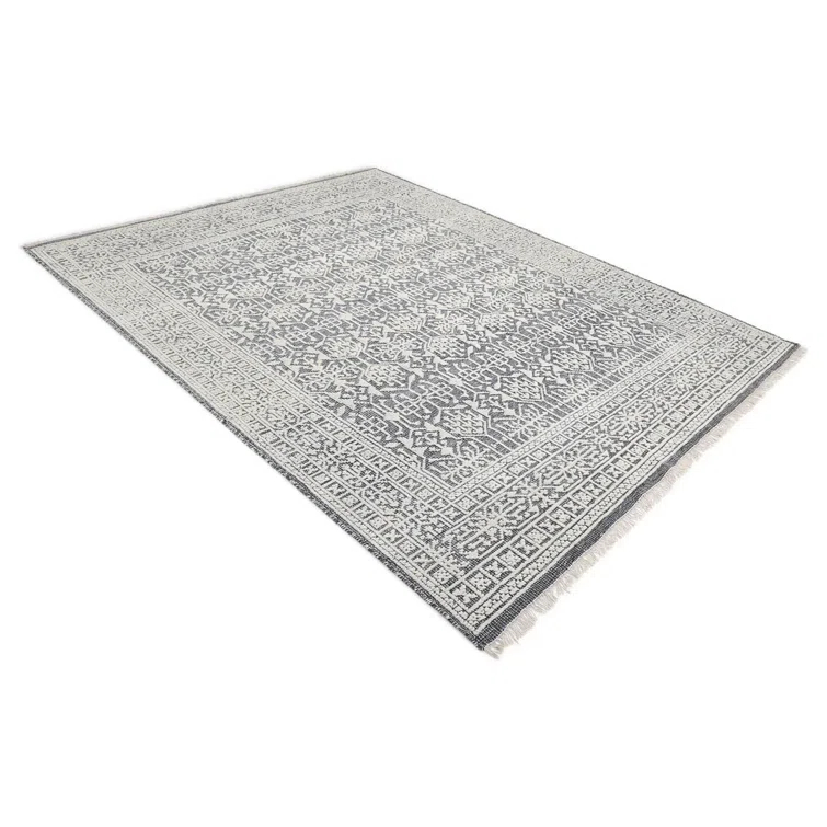 Elegant Hand-Knotted Wool-Viscose Blend Gray Area Rug, 9' x 12'