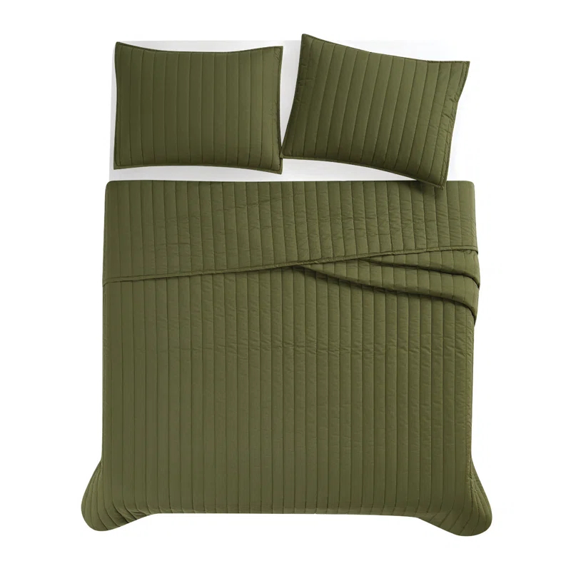 Brooklyn Loom Brooklyn Loom Oversized Cotton Percale 3 Piece Quilt Set