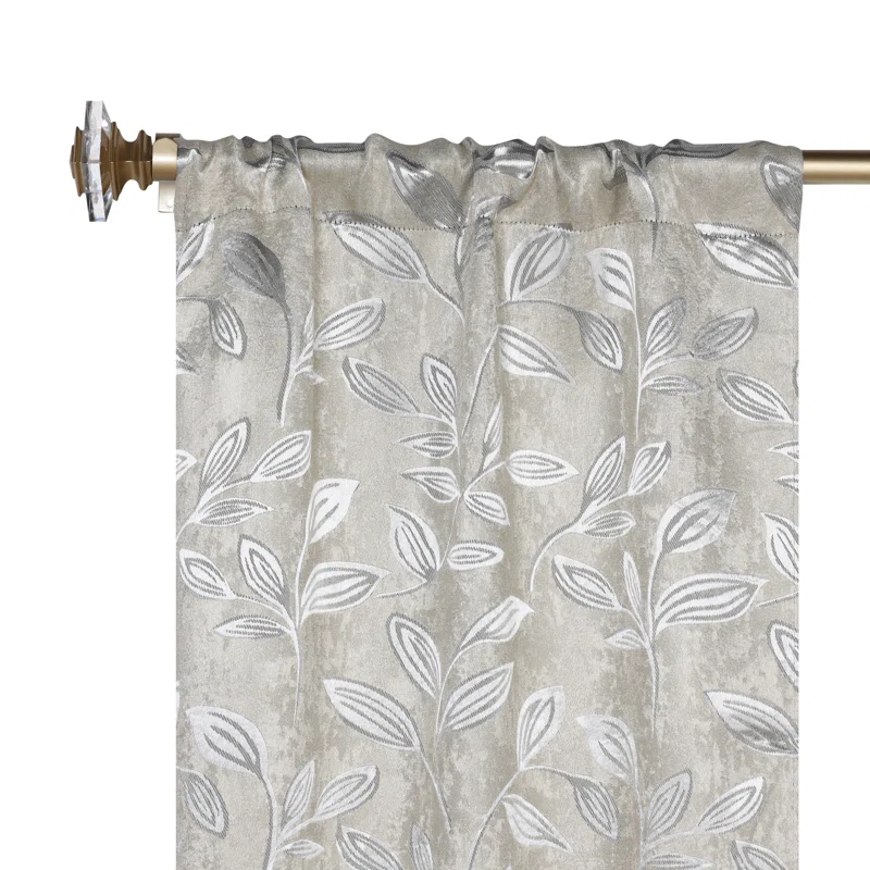 Superior Modern Bohemian Leaves Polyester Machine Washable Room Darkening Blackout Curtains by Superior (Set of 2)